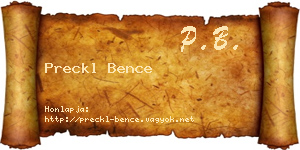 Preckl Bence névjegykártya